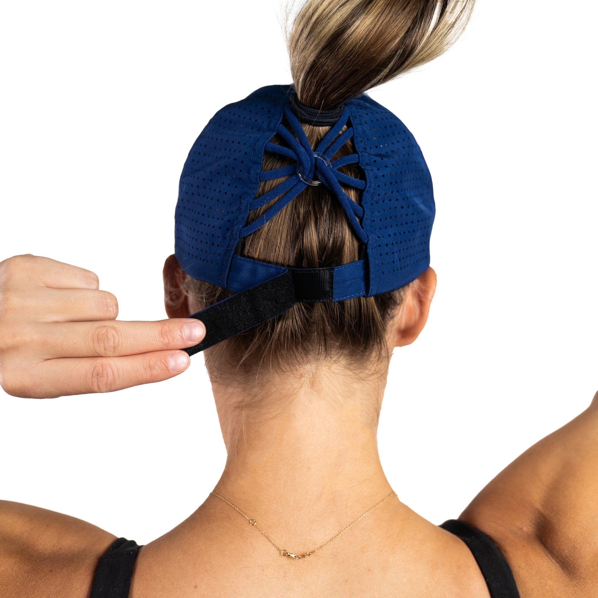 Tuck-In Strap Sun Goddess True Navy Ponytail Hat VIMHUE